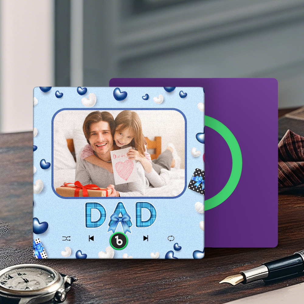 The Day You Became My Dad Personalized Photo Calendar Music Fridge Magnet Father's Day Gift