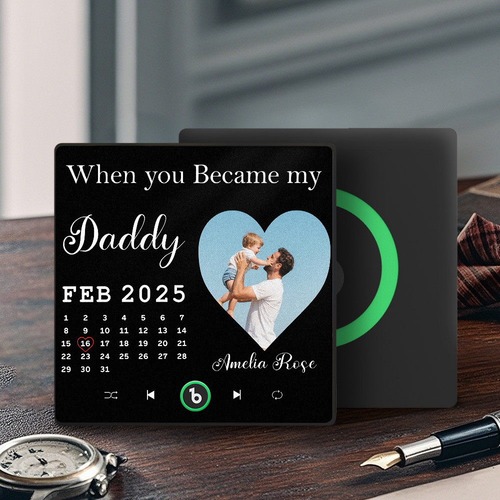 The Day You Became My Dad Personalized Photo Calendar Music Fridge Magnet Father's Day Gift