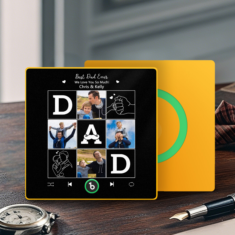 Father's Day Gift Personalized Photos Best Dad Ever Music Fridge Magnet Custom Gift for Dad
