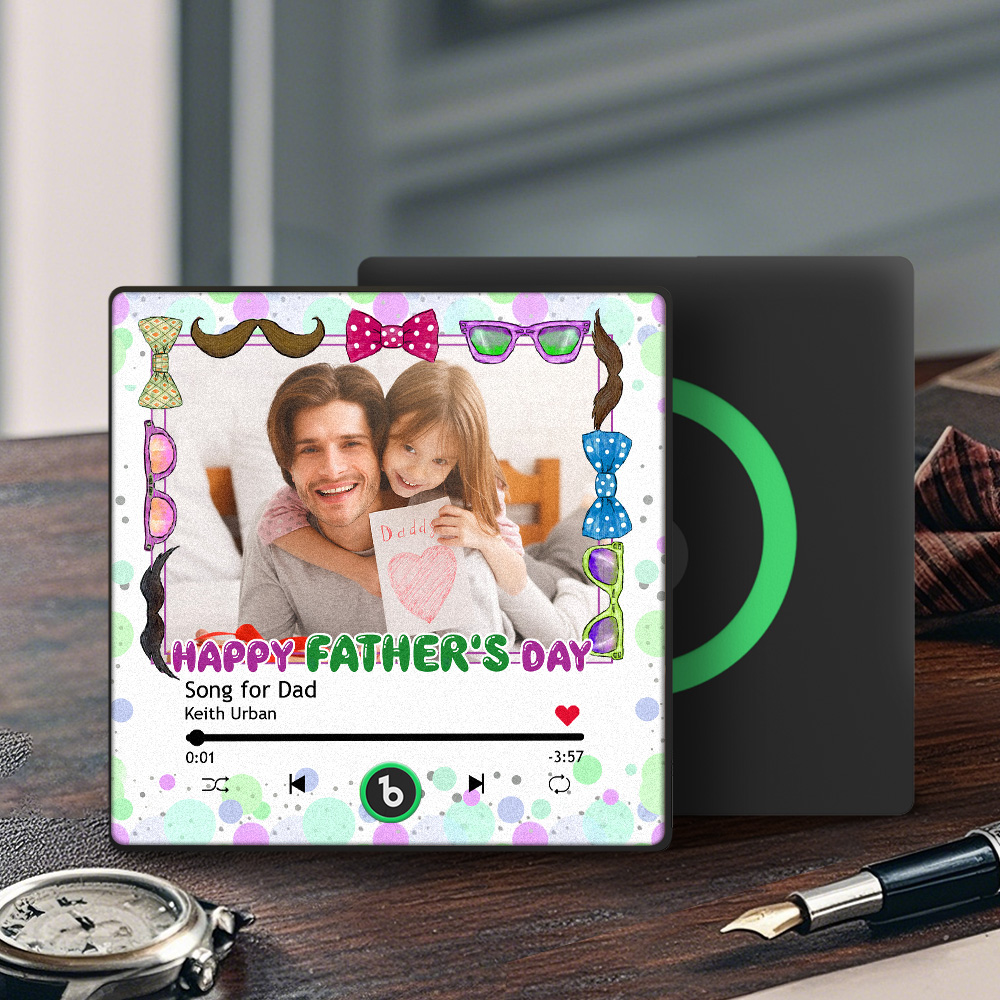 Father's Day Gift Personalized Photos Music Fridge Magnet Happy Father's Day Custom Gift for Dad