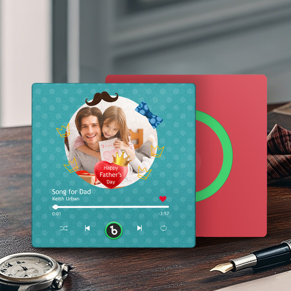 Father's Day Gift Personalized Happy Father's Day Music Fridge Magnet Custom Gift for Dad