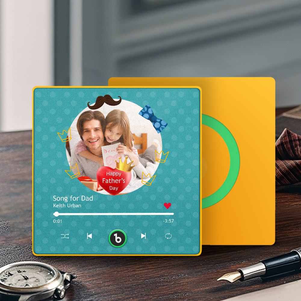 Father's Day Gift Personalized Happy Father's Day Music Fridge Magnet Custom Gift for Dad