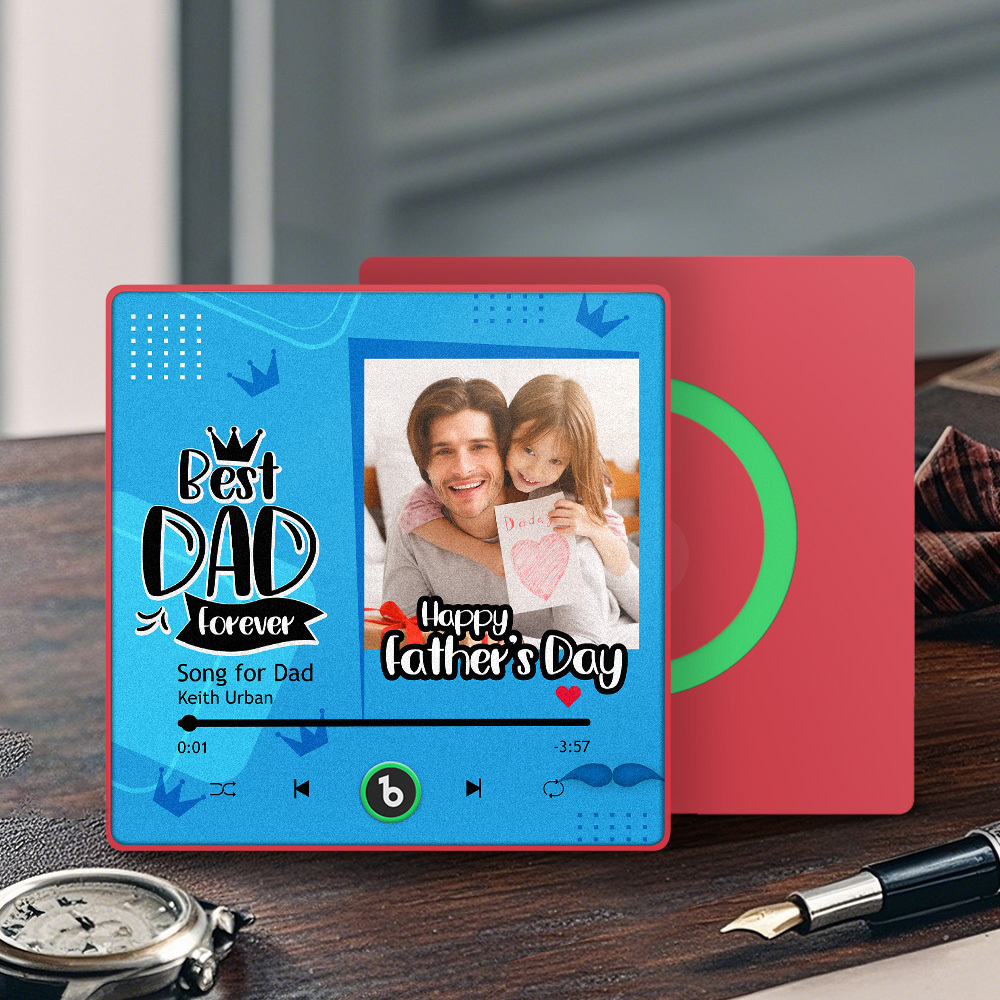 Father's Day Gift Personalized Best Dad Forever Music Fridge Magnet Custom Gift for Dad