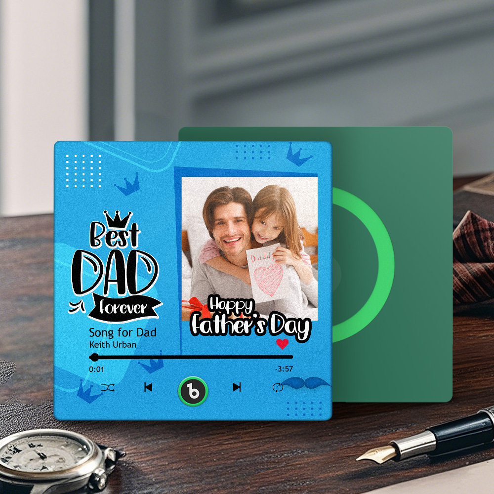 Father's Day Gift Personalized Best Dad Forever Music Fridge Magnet Custom Gift for Dad