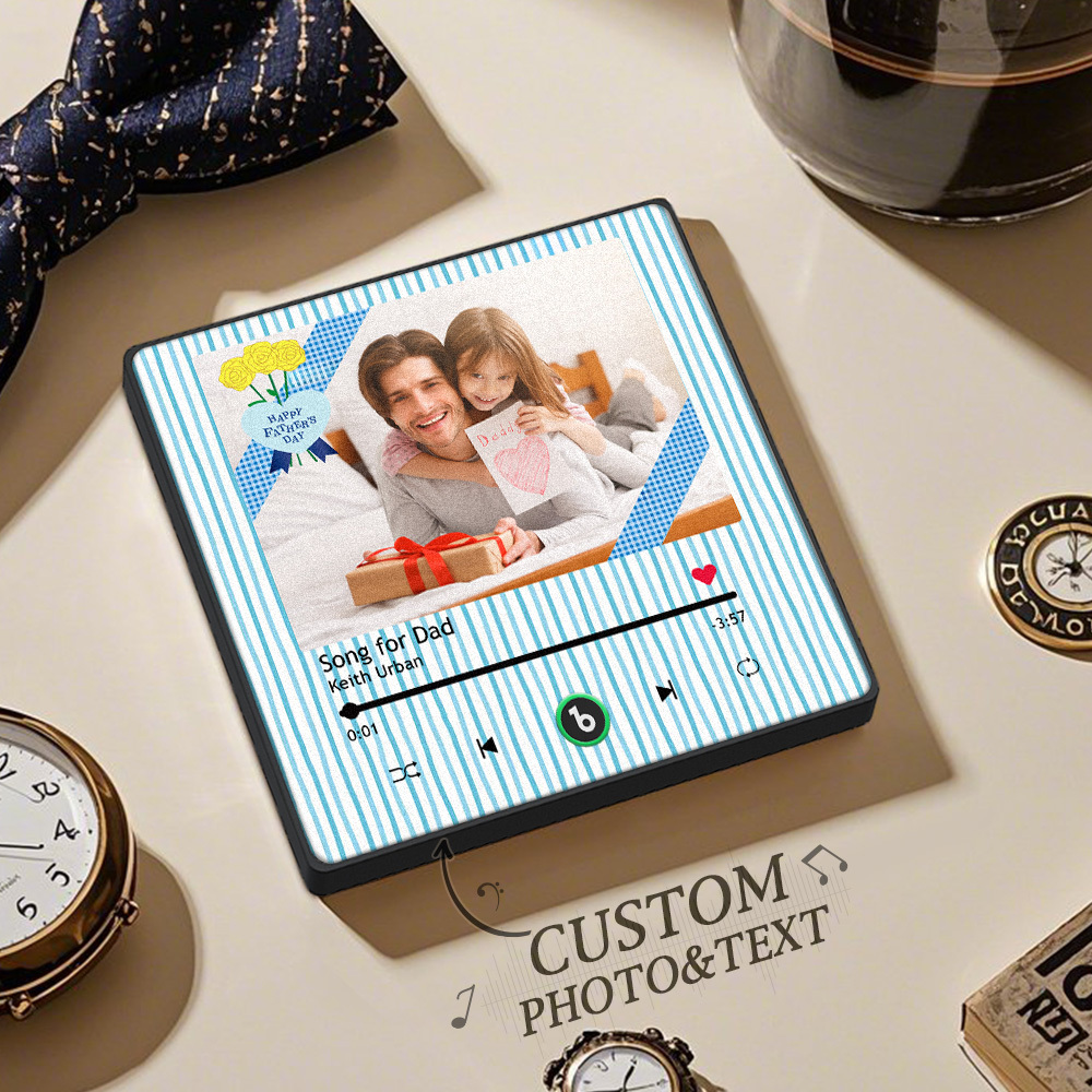 Personalized Father's Day Gift Music Fridge Magnet Happy Father's Day Custom Gift for Dad