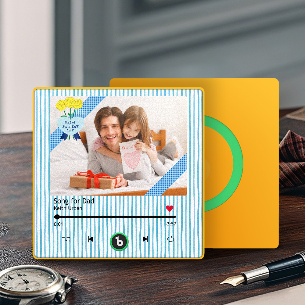 Personalized Father's Day Gift Music Fridge Magnet Happy Father's Day Custom Gift for Dad