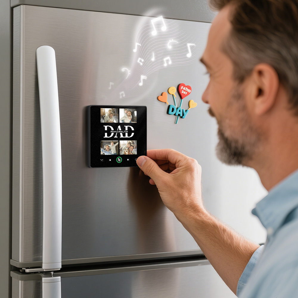 Father's Day Gift Personalized Photo To My Dad Music Fridge Magnet Custom Gift for Dad