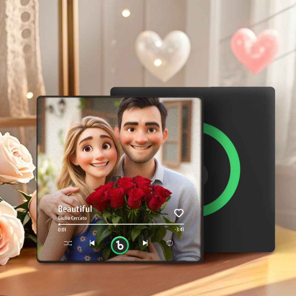 Custom Music Fridge Magnet Personalized Photo Cartoon Style Song Fridge Magnet That Can Play Songs Anniversary Gifts Birthday Gift for Couple