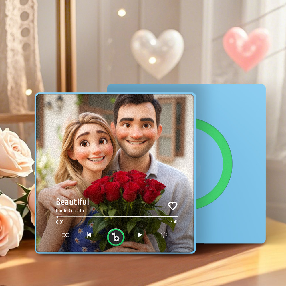 Custom Music Fridge Magnet Personalized Photo Cartoon Style Song Fridge Magnet That Can Play Songs Anniversary Gifts Birthday Gift for Couple