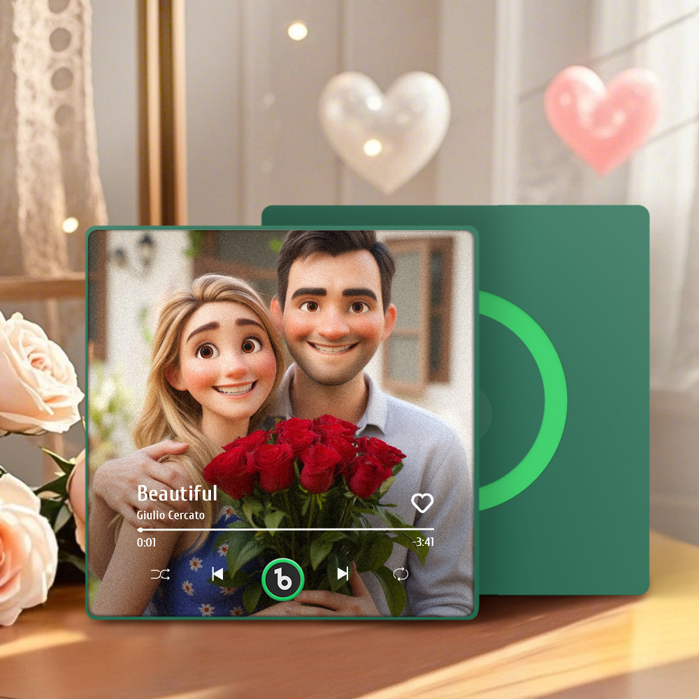 Custom Music Fridge Magnet Personalized Photo Cartoon Style Song Fridge Magnet That Can Play Songs Anniversary Gifts Birthday Gift for Couple
