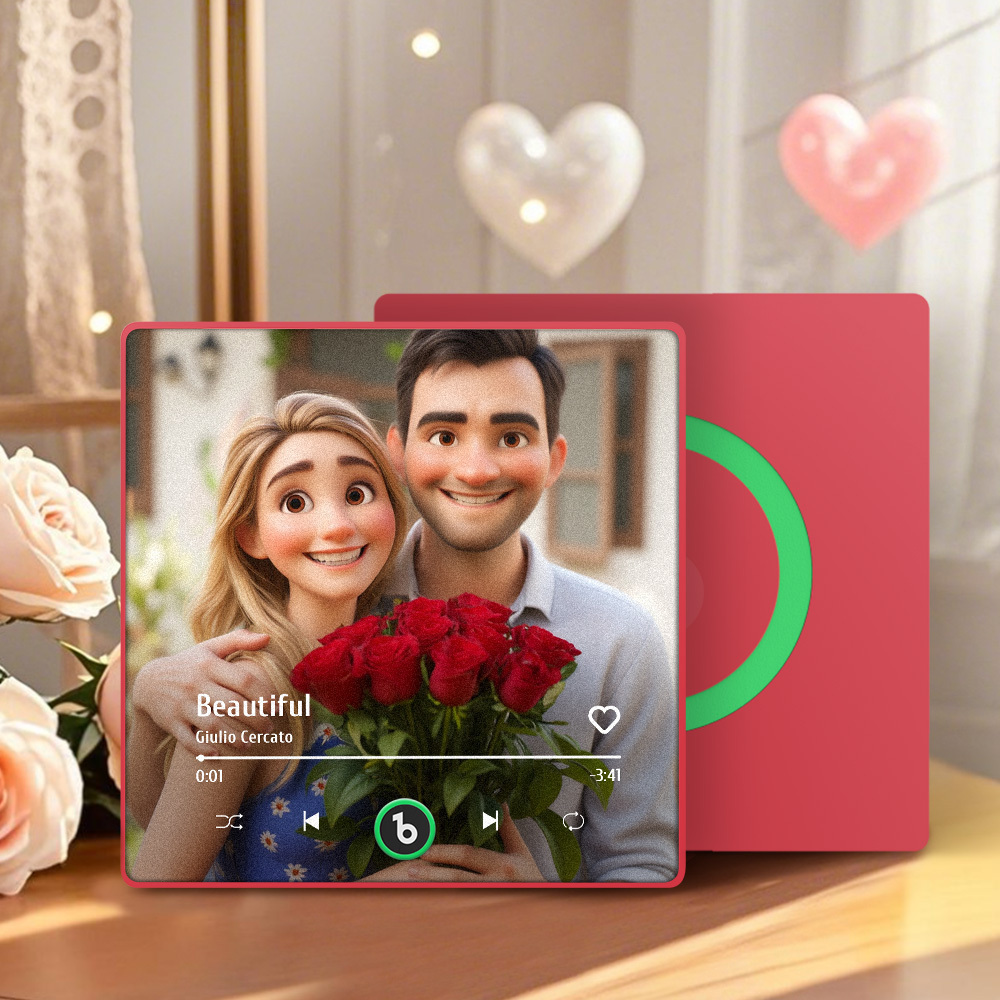 Custom Music Fridge Magnet Personalized Photo Cartoon Style Song Fridge Magnet That Can Play Songs Anniversary Gifts Birthday Gift for Couple