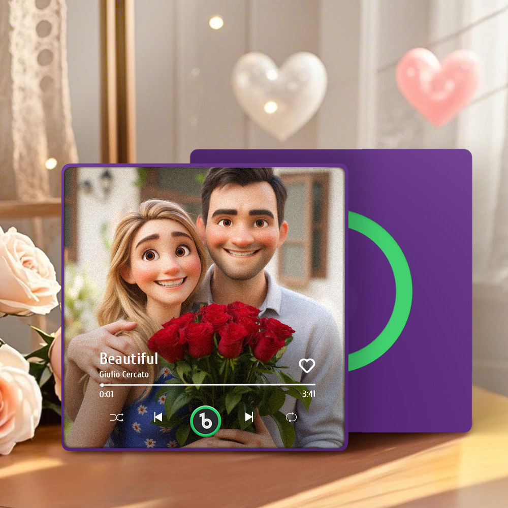 Custom Music Fridge Magnet Personalized Photo Cartoon Style Song Fridge Magnet That Can Play Songs Anniversary Gifts Birthday Gift for Couple