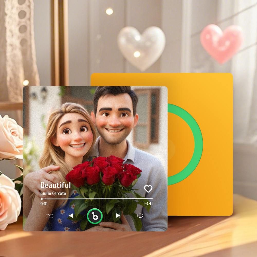 Custom Music Fridge Magnet Personalized Photo Cartoon Style Song Fridge Magnet That Can Play Songs Anniversary Gifts Birthday Gift for Couple