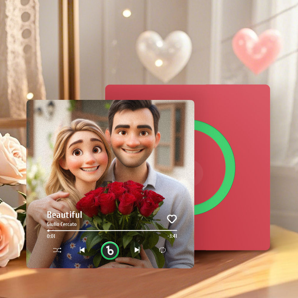 Custom Music Fridge Magnet Personalized Photo Cartoon Style Song Fridge Magnet That Can Play Songs Anniversary Gifts Birthday Gift for Couple