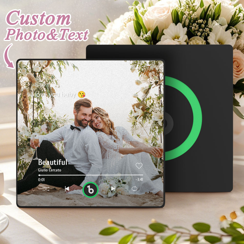 Custom Music Gift Fridge Magnet Custom Photo Music Box Music Box Play Song Photo Music Magnet Wedding Gifts