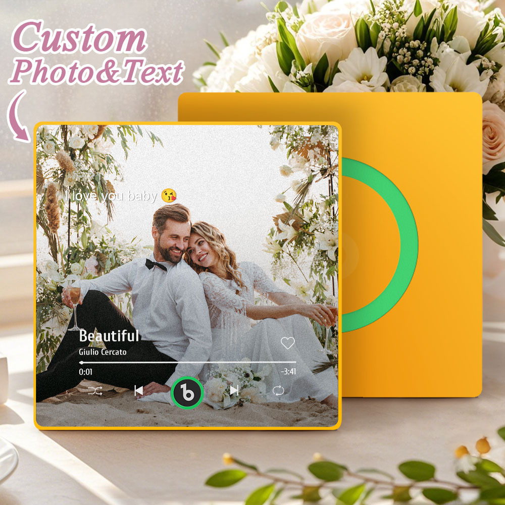 Custom Music Gift Fridge Magnet Custom Photo Music Box Music Box Play Song Photo Music Magnet Wedding Gifts