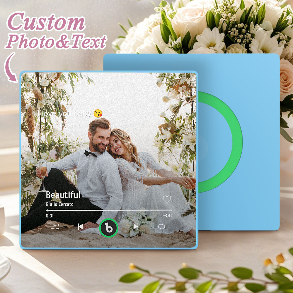 Custom Music Gift Fridge Magnet Custom Photo Music Box Music Box Play Song Photo Music Magnet Wedding Gifts