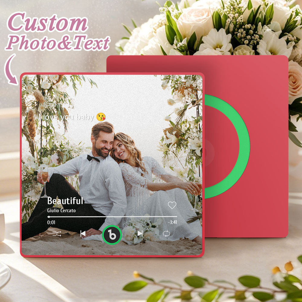 Custom Music Gift Fridge Magnet Custom Photo Music Box Music Box Play Song Photo Music Magnet Wedding Gifts