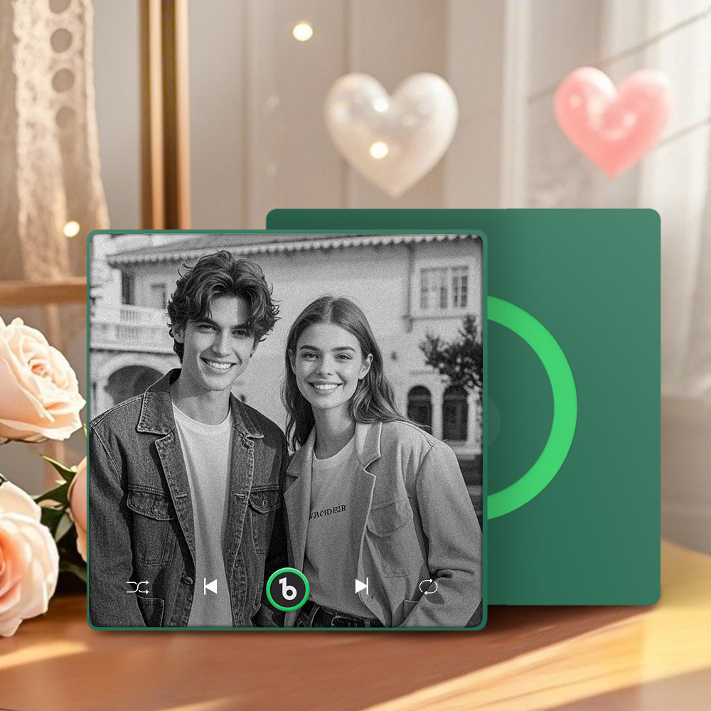 Custom Music Personalized Black & White Photo Fridge Magnet Supports Bluetooth Connectivity Custom Music Fridge Magnet Couple Gift Singing Refrigerator Magnet Wedding Gift for Him