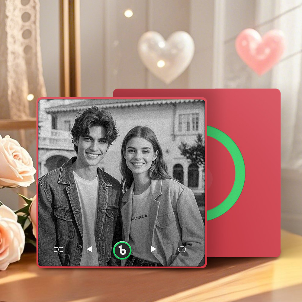 Custom Music Personalized Black & White Photo Fridge Magnet Supports Bluetooth Connectivity Custom Music Fridge Magnet Couple Gift Singing Refrigerator Magnet Wedding Gift for Him