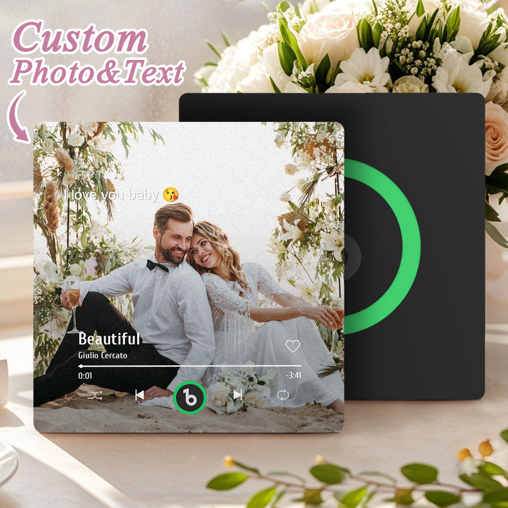 Custom Music Gift Fridge Magnet Custom Photo Music Box Music Box Play Song Photo Music Magnet Wedding Gifts