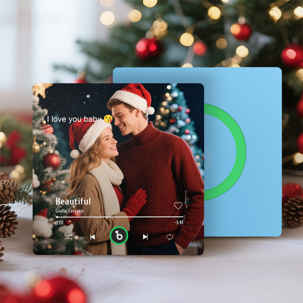 Custom Music Gift Fridge Magnet Custom Photo Music Box Music Box Play Song Photo Music Magnet Christmas Gifts for Couple