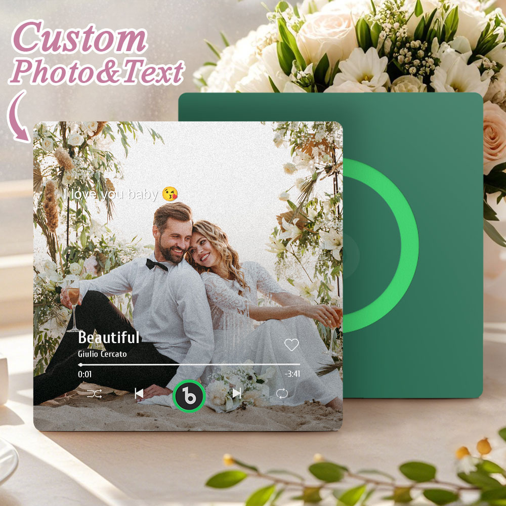 Custom Music Gift Fridge Magnet Custom Photo Music Box Music Box Play Song Photo Music Magnet Wedding Gifts