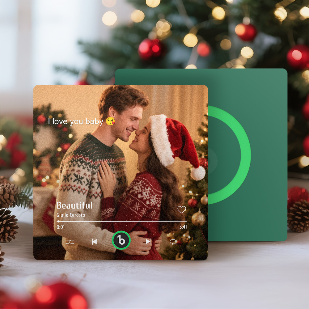 Custom Music Gift Fridge Magnet Custom Photo Music Box Music Box Play Song Photo Music Magnet Christmas Gifts for Couple