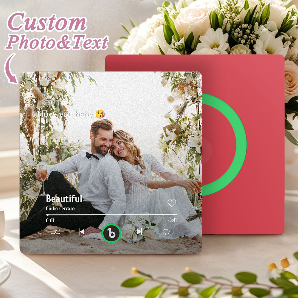 Custom Music Gift Fridge Magnet Custom Photo Music Box Music Box Play Song Photo Music Magnet Wedding Gifts