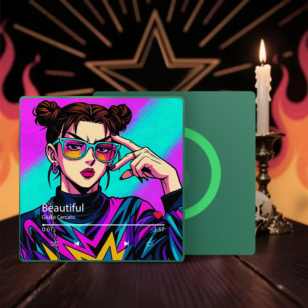 Custom Anime-style Music Fridge Magnet and Photo with Colorful Frame Music Wall Photo Sticker Music Movement That Can Be Played - Fridgebeats