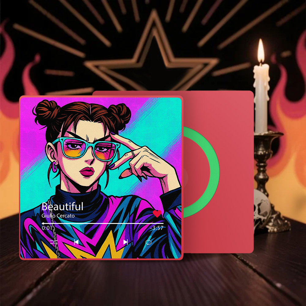 Custom Anime-style Music Fridge Magnet and Photo with Colorful Frame Music Wall Photo Sticker Music Movement That Can Be Played - Fridgebeats