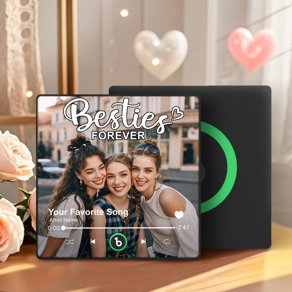 Personalized Music Fridge Magnet Custom Besties Forever Song Magnet Heartfelt Gift For Best Friends