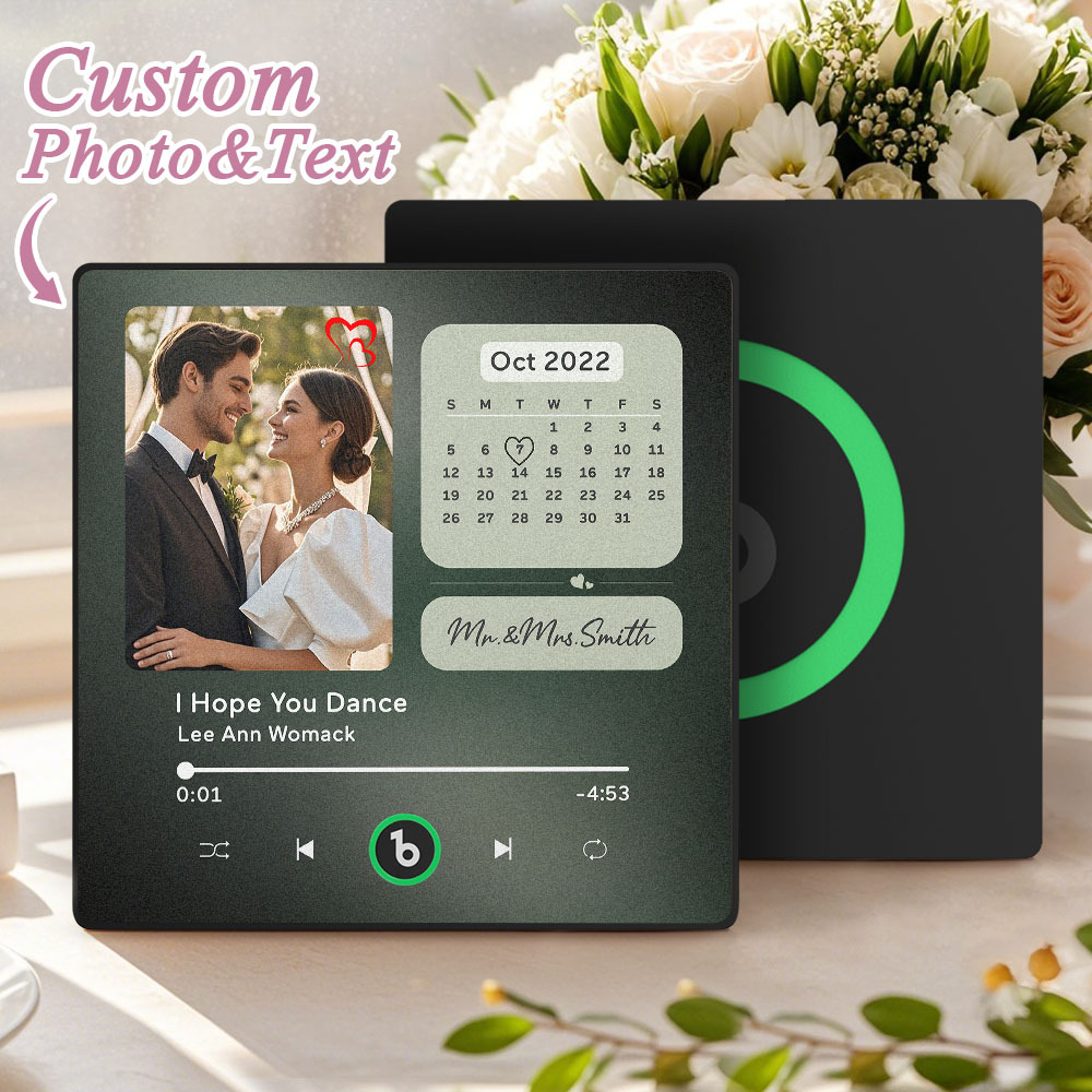 Custom Music Fridge Magnet Personalized Photo Calendar Wedding Gifts Fridge Magnet