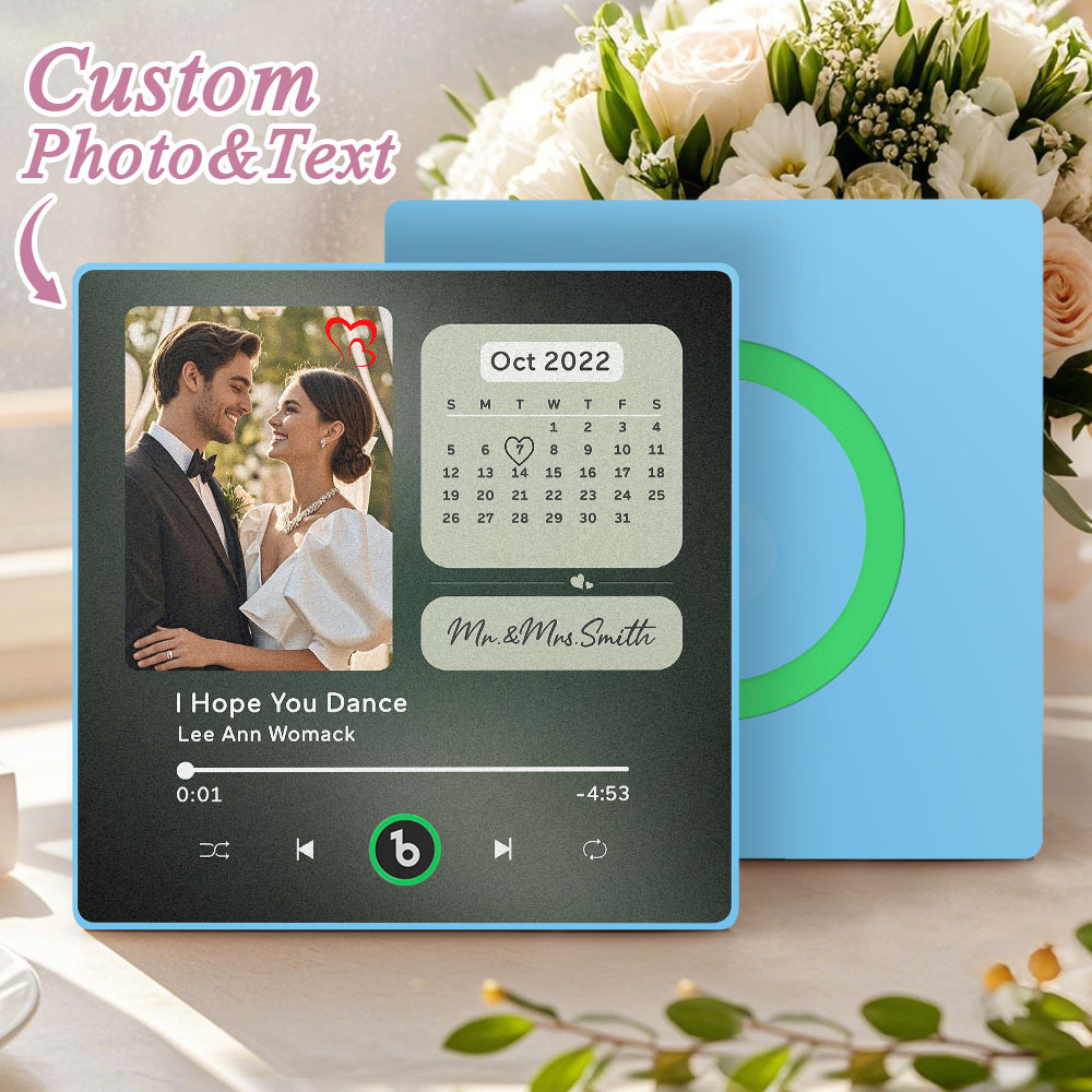 Custom Music Fridge Magnet Personalized Photo Calendar Fridge Magnet With Music That Can Play Song Calendar Gifts Wedding Gifts for Couple