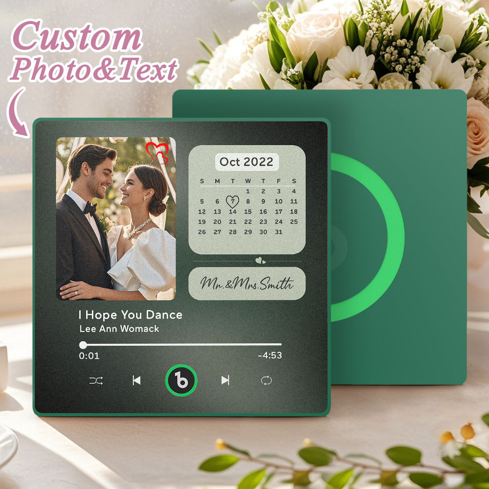 Custom Music Fridge Magnet Personalized Photo Calendar Fridge Magnet With Music That Can Play Song Calendar Gifts Wedding Gifts for Couple