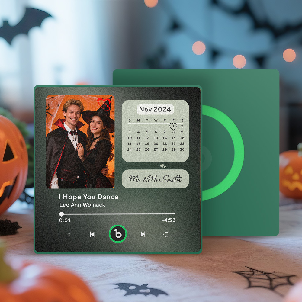 Custom Music Fridge Magnet Personalized Photo Calendar Fridge Magnet With Music That Can Play Song Calendar Gifts Halloween Gifts for Couple