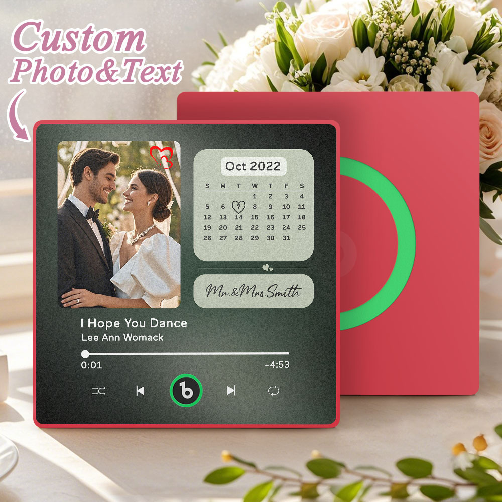 Custom Music Fridge Magnet Personalized Photo Calendar Fridge Magnet With Music That Can Play Song Calendar Gifts Wedding Gifts for Couple