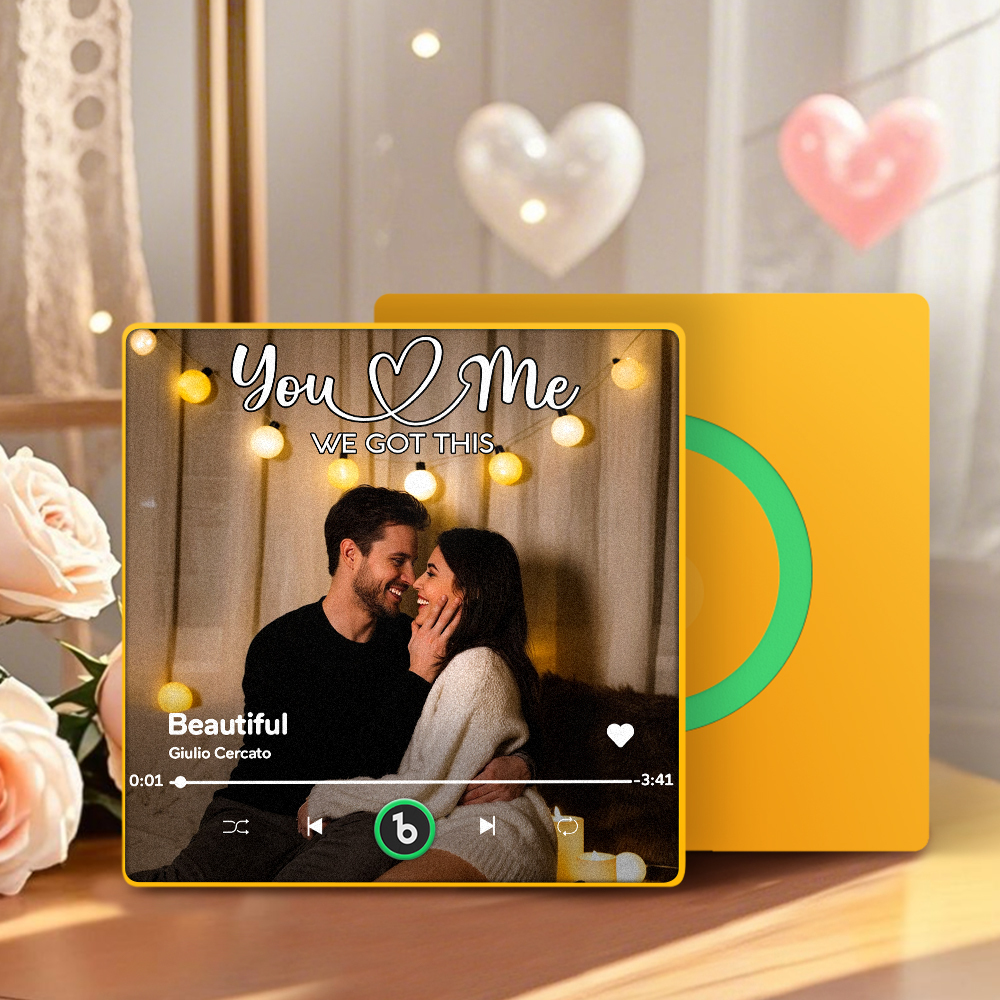 Personalized Music Fridge Magnet Couple Together Upload Photo Song Magnet Gifts for Couple