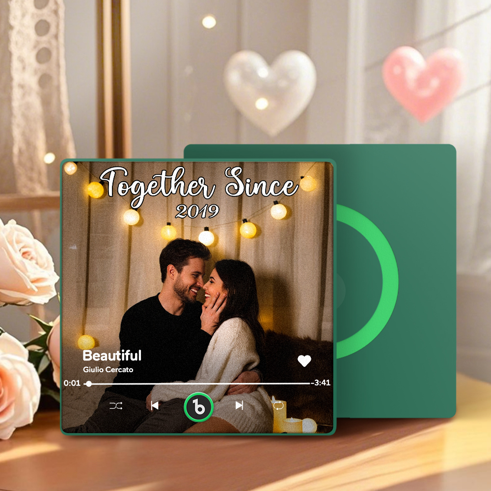 Personalized Music Fridge Magnet Couple Together Upload Photo Song Magnet Gifts for Couple