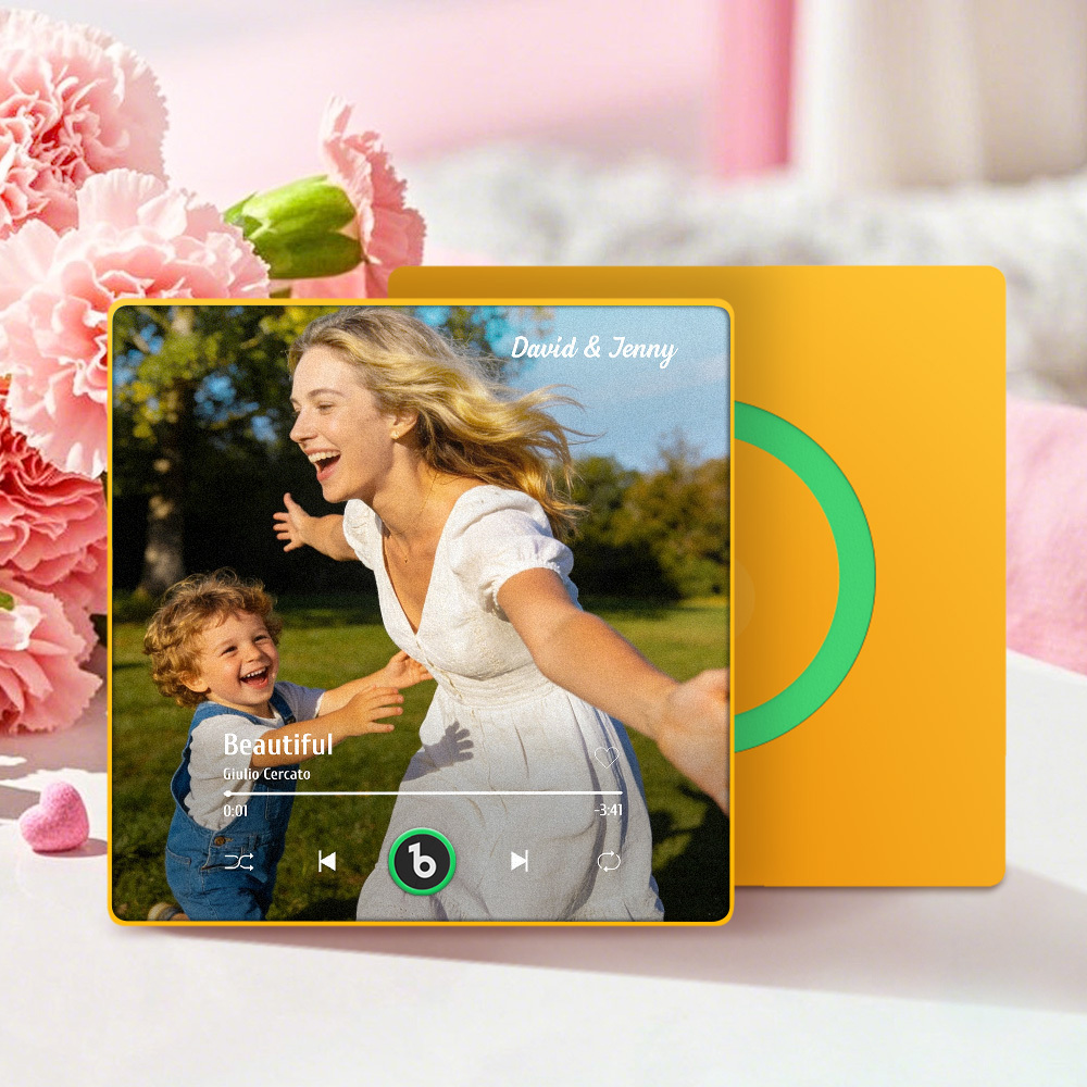 Custom Music Fridge Magnet Custom Colorful Frame Album Fridge Magnet Music Wall Photo Sticker Song Magnets That Can Play Music Mother's Day Gift