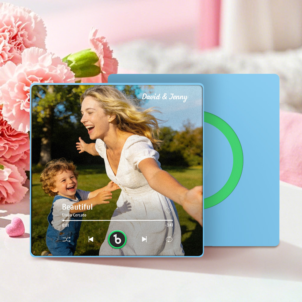 Custom Music Fridge Magnet Custom Colorful Frame Album Fridge Magnet Music Wall Photo Sticker Song Magnets That Can Play Music Mother's Day Gift