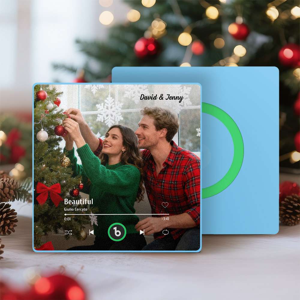 Custom Music Fridge Magnet Custom Colorful Frame Album Fridge Magnet Music Wall Photo Sticker Song Magnets That Can Play Music Christmas Gifts