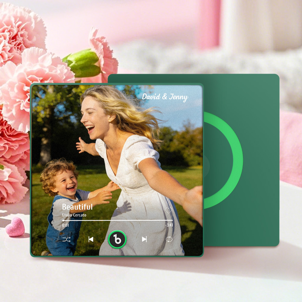 Custom Music Fridge Magnet Custom Colorful Frame Album Fridge Magnet Music Wall Photo Sticker Song Magnets That Can Play Music Mother's Day Gift