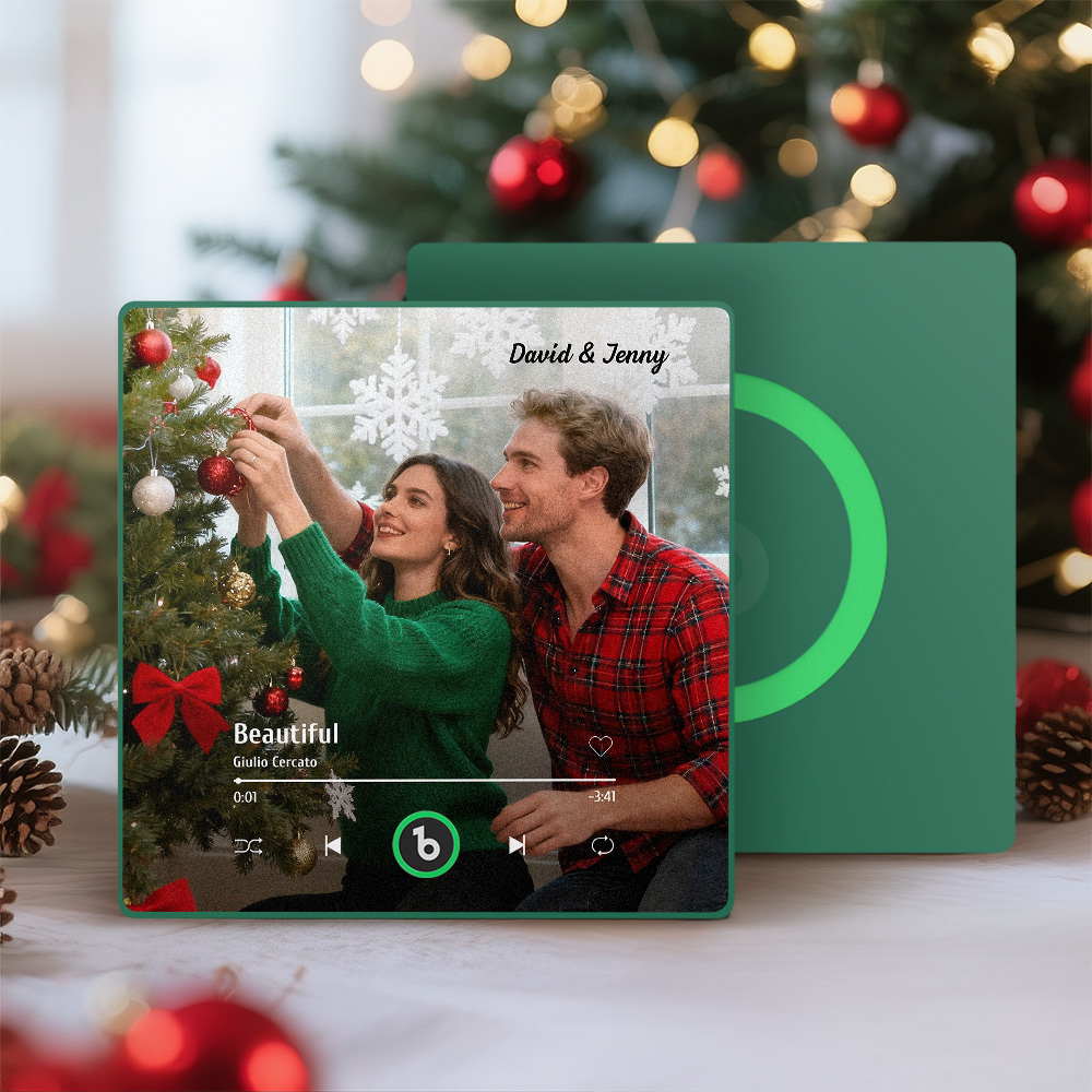 Custom Music Fridge Magnet Custom Colorful Frame Album Fridge Magnet Music Wall Photo Sticker Song Magnets That Can Play Music Christmas Gifts