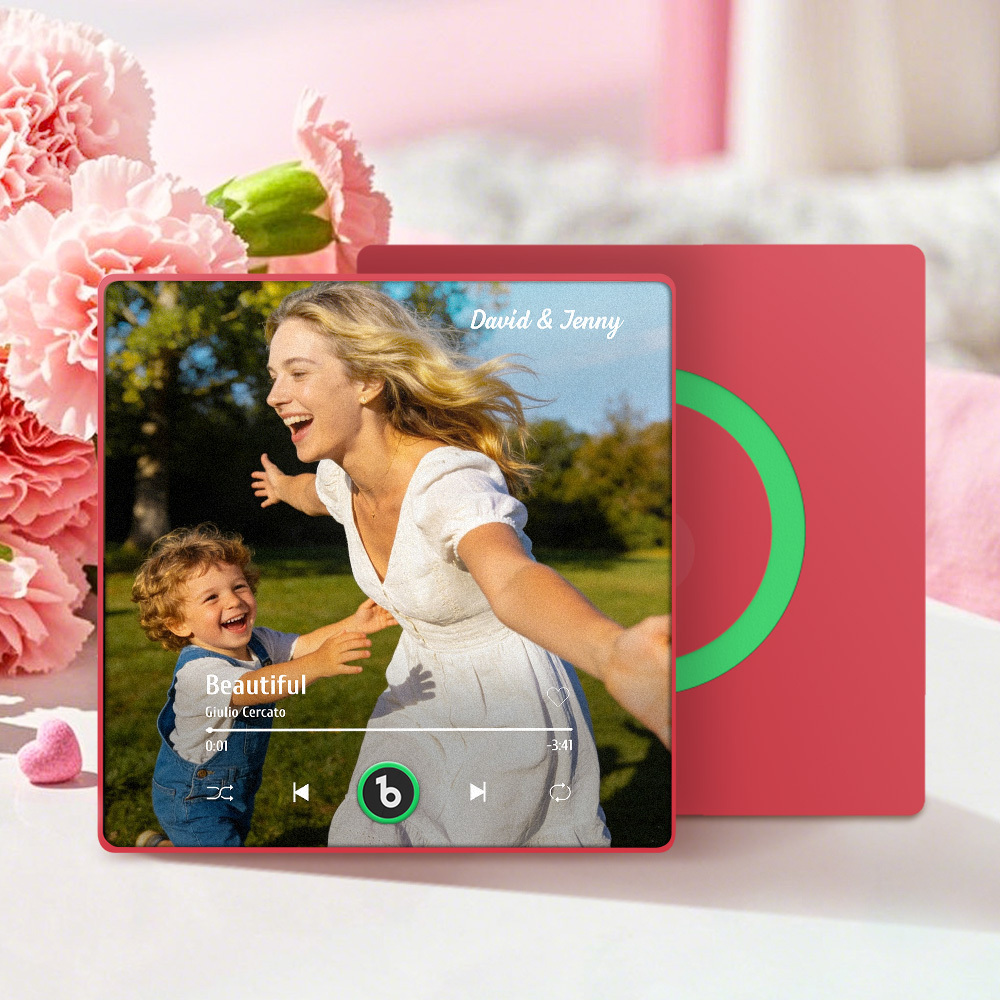 Custom Music Fridge Magnet Custom Colorful Frame Album Fridge Magnet Music Wall Photo Sticker Song Magnets That Can Play Music Mother's Day Gift