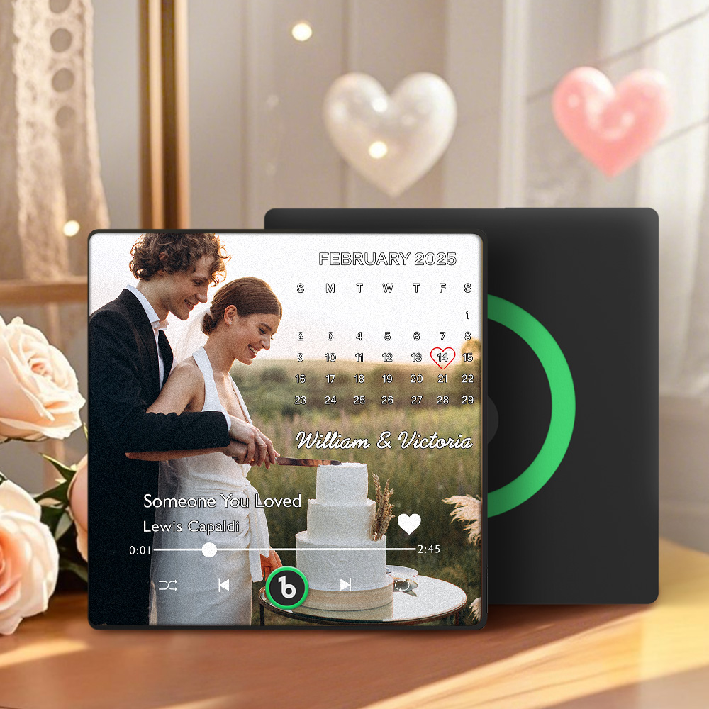 Personalized Photo Music Fridge Magnet with Custom Date Unique Wedding Gift for Couples