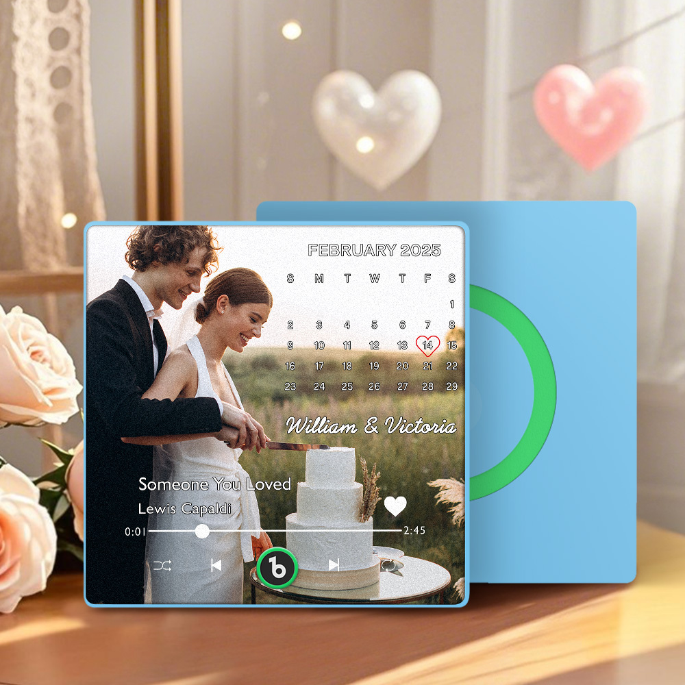 Personalized Photo Music Fridge Magnet with Custom Date Unique Gift for Couples