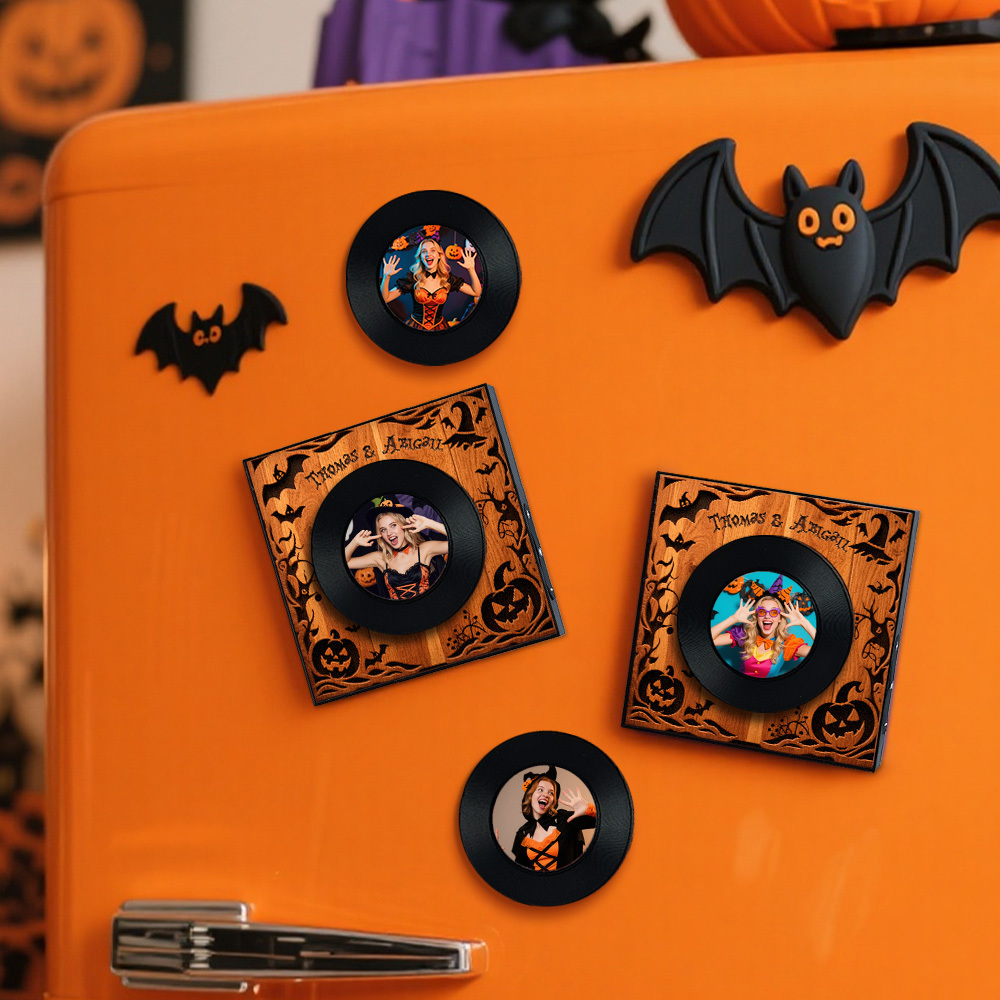 Personalized Music Fridge Magnet Custom Music & Photo Fridge Magnet Vintage Photo Song That Can Play Music Halloween Gifts for Her