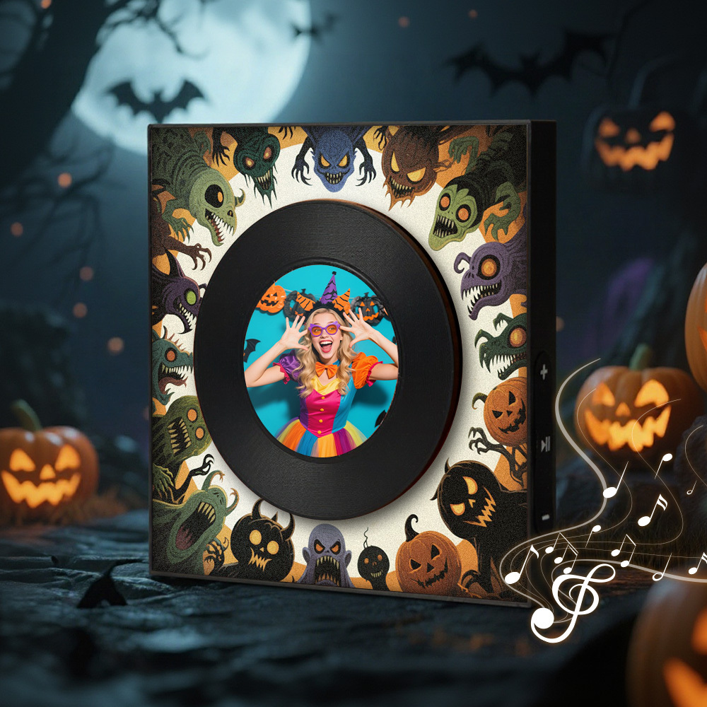 Personalized Halloween Music Fridge Magnet Custom Music & Photo Fridge Magnet Vintage Photo Song That Can Play Music Halloween Gifts for Her