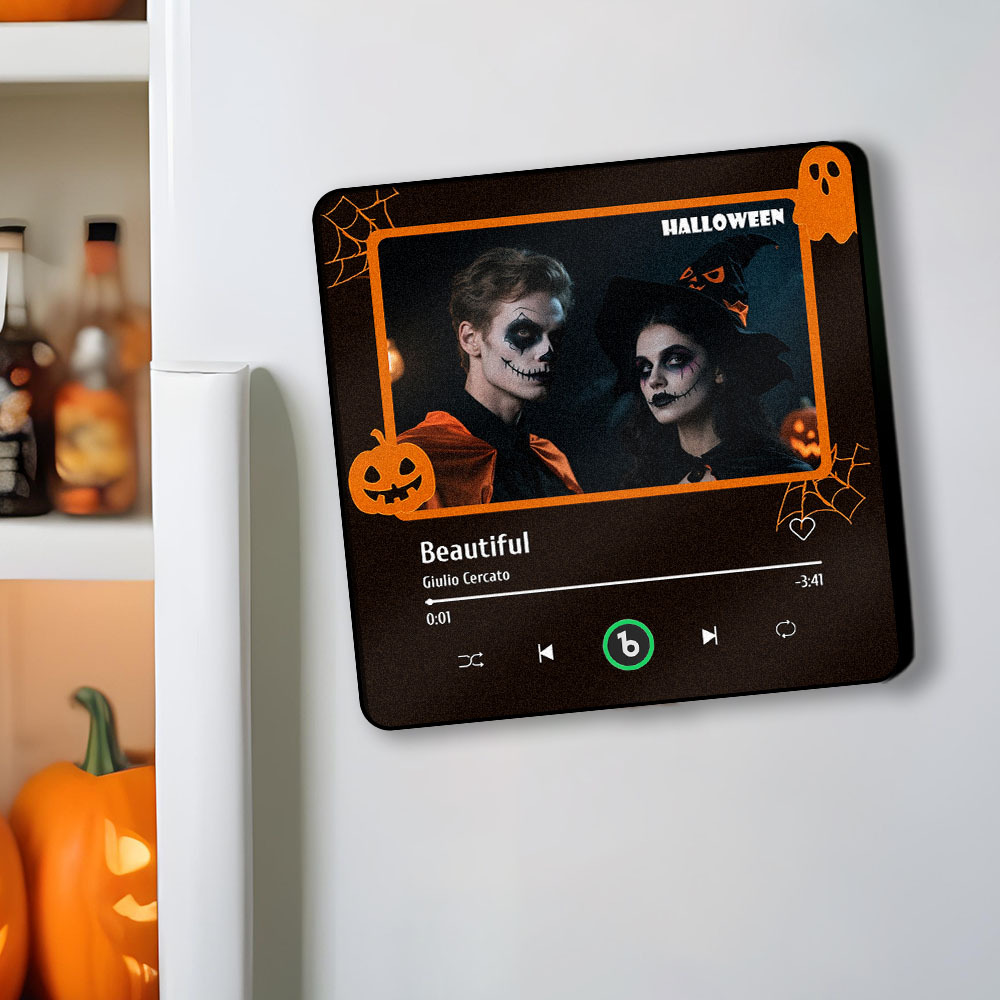 Custom Music Fridge Magnet Custom Colorful Frame Album Fridge Magnet Music Wall Photo Sticker Song Magnets That Can Play Music Halloween Gifts